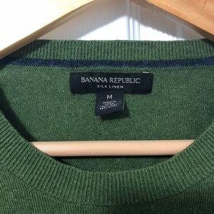 Green Silk Linen Sweater / Med / Banana Republic
